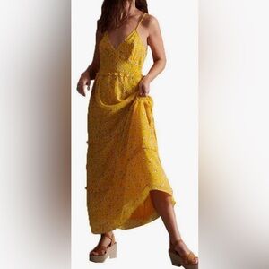 Superdry Marguax Yellow Tiered Maxi Skirt Resort Wear-Size 6